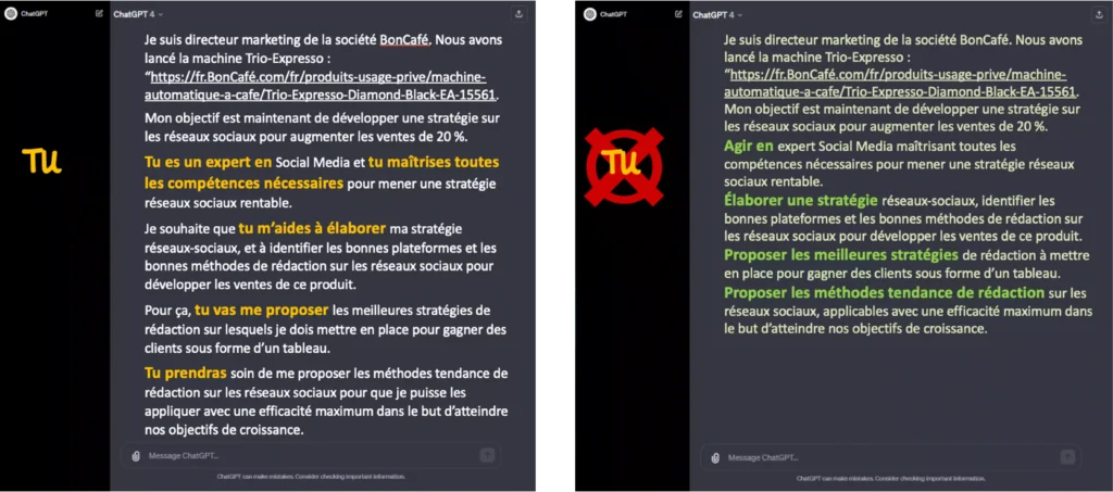 Test tutoiement ChatGPT