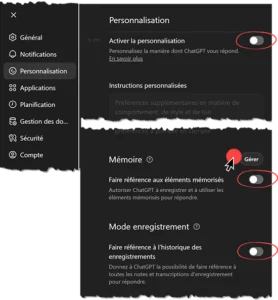 consignes du test sur la mémoire CHATGPT
